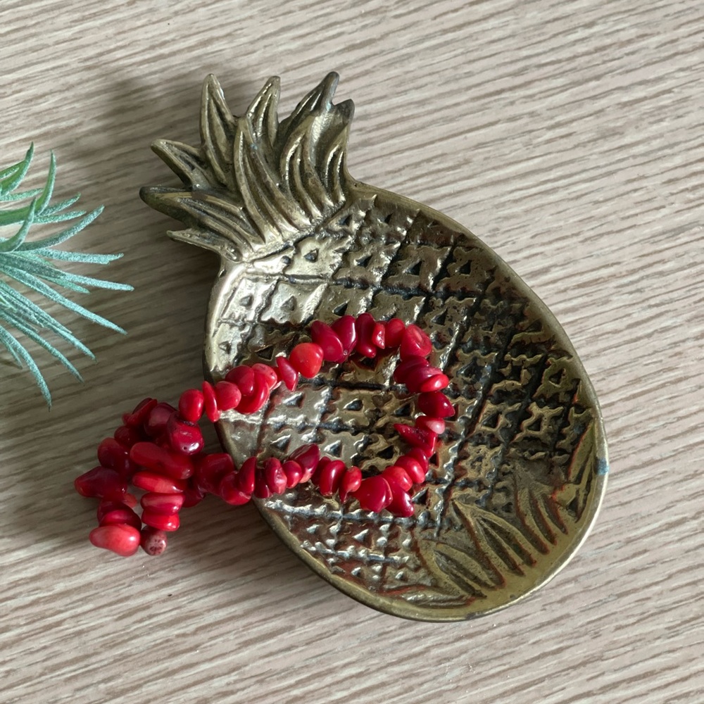Vintage brass pineapple dish